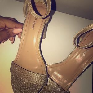 Gold heels , size 9